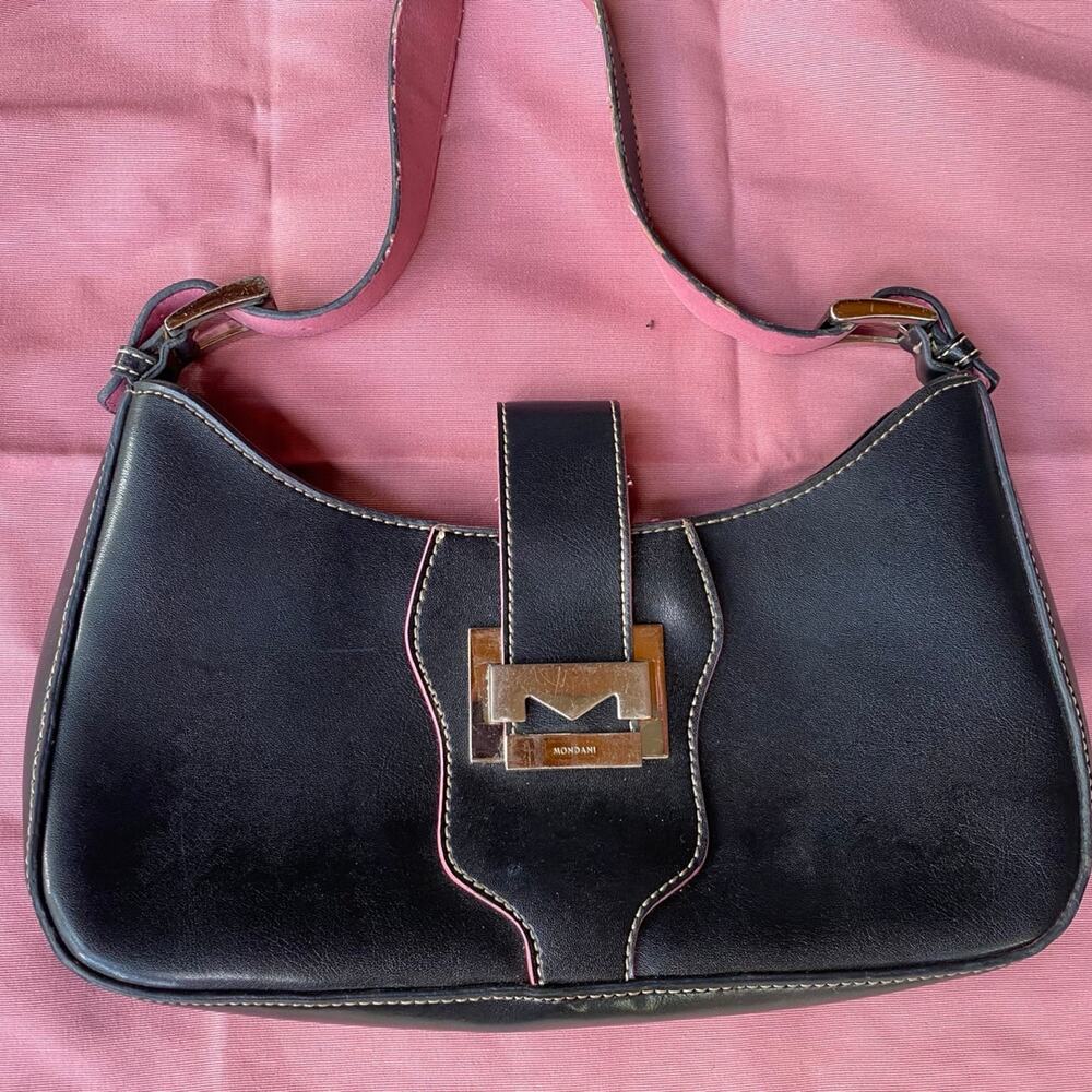Vintage Mondani Glam Femme bag black leather look fashion timeless classic